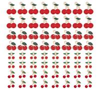 UNICRAFTALE 72 Stück 4 verschiedene Rote Emaille Kirschanhänger Niedliche Metall Fruchtanhänger Accessoires Für Halsketten Armbänder Schmuckherstellung DIY Bastelarbeiten