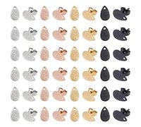 UNICRAFTALE 80 Stk 4 Farben 304 Edelstahl DIY Ohrstecker Strukturiert Tropfen Ohrstecker DIY Zubehör für Ohrringe Metall Ohrringe Selber Machen Set Tropfen Ohrringhaken Stecker zur Schmuckherstellung