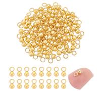 UNICRAFTALE Ca 100 Stück 18K Vergoldete Kleine Kugel Anhänger Edelstahl Runde Anhänger Metall Charm Kugeln Für DIY Halskette Armband Schmuckherstellung 4mm Durchmesser Bohrung 1,6mm