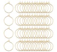 UNICRAFTALE Ca. 100 Stück Goldene Weinglas Ring 15 mm Edelstahl Creolen Hypoallergen Weinglas Charms Ringe Perlen Ohrring Creolen DIY Ohrring Zubehör Für Ohrringe Schmuckherstellung