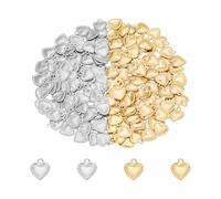 UNICRAFTALE Ca. 200 Stk 2 Farben Herz Anhänger 201/304 Edelstahl Heart Charms 1/1.2 mm Kleines Loch Herz Anhänger 10mm Kleine Valentinstag Charms Für DIY Halsketten Armband Ohrring Schmuckherstellung