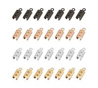 UNICRAFTALE Ca. 40 Stück 4 Farben Faltbare Crimps Endkappe Edelstahl Kabelenden Falten Armband Endkappen 1 mm Loch Schmuck Zubehör Für Armbänder Schmuckherstellung, Innendurchmesser 3.5mm