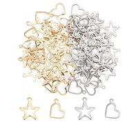 UNICRAFTALE Herz Anhänger Stern Charms 304 Edelstahl Hohl Weihnachten Schmuckanhänger Stern Ohrringe Halskette Charms Anhänger Für Die Schmuckherstellung