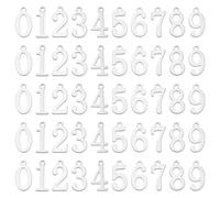 UNICRAFTALE Über 100 Stk Nummer 0~9 Anhänger Metall Charms Edelstahl Nummer Anhänger Hypoallergen Anhänger 1.5mm Kleines Loch Schmuck Anhänger Für DIY Armbänder Schmuckherstellung Zubehör