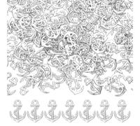 UNICRAFTALE Über 120 Stück Platin Anker Anhänger Charm Ozean-Thema Plastikperlen Vintage Anker Meeres Nautik Halskette Anhänger für DIY Segler Marine Ornamente Schmuckherstellung Zubehör