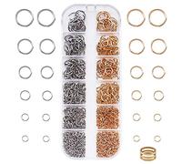 UNICRAFTALE Über 930Stk 12 Größen Offene Biegeringe Golden Edelstahl Farbe Jump Rings Edelstahl Metall Biegering Schmuck Spaltringe Für DIY Halsketten Armbänder Schmuckherstellung
