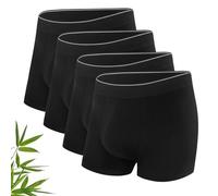 Uniexcosm Bambus Boxershorts Herren (2er - 6er Pack) Männer Unterwäsche Unterhosen Ohne kratzendes Etikett Atmungsaktive Retroshorts Boxer 4 Pack Schwarz M