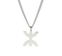 UNIFT Afrika Berber Symbol Halskette für Frauen Männer Edelstahl afrikanischen ethnischen Caber Stil muslimischen Stamm Kabyle Amazigh ⵣ Brief Anhänger Halskette Ägypten religiösen Schmuck (Silber 1)