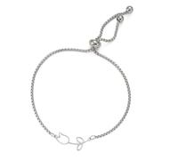 unift Charm-Armband Tulipano für Damen aus Edelstahl, zarter eleganter Tulpen-Armreif, Tulpen-Blumenschmuck, Schmuckgeschenke zum Muttertag, One Size, Edelstahl