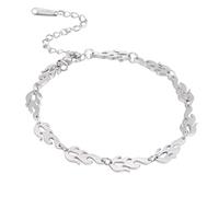 unift Flamme Armband für Damen Herren Edelstahl Gothic Stil Flame Link Kette Armband Hip Hop Cool Verstellbares Armband Harajuku Schmuck Kein Edelstein, Ohne Edelstein