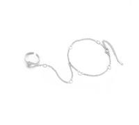 UNIFT Handketten-Armbänder für Damen, Edelstahl, verstellbar, Herz oder vierblättriges Kleeblatt, Ring, Kette, Armband, trendiges, zierliches Schmuck-Set, Geschenke, adjustable, Edelstahl, Kein