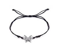 unift Schmetterling Armband für Frauen Edelstahl Dainty Diamonds Double Butterfly Verstellbares Armband Schmuck Freundschaft, Taglia Unica, Edelstahl, Ohne Stein