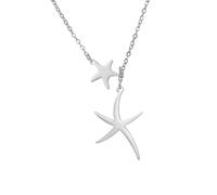 UNIFT Seestern Halskette für Frauen Edelstahl zierlich Boho Ozean Sea Life Seestern Anhänger Halsketten Sommer Strand Schmuck Freundschaft Geschenke (Silber)