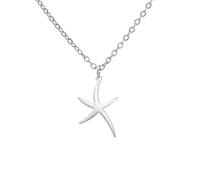 UNIFT Seestern Halskette für Frauen Edelstahl zierlich Boho Ozean Sea Life Seestern Anhänger Halsketten Sommer Strand Schmuck Freundschaft Geschenke (Silber 2)