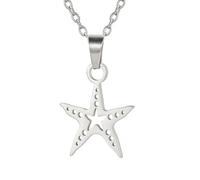 UNIFT Seestern Halskette für Frauen Edelstahl zierlich Boho Ozean Sea Life Seestern Anhänger Halsketten Sommer Strand Schmuck Freundschaft Geschenke (Silber 1)