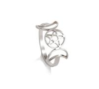 UNIFT Wicca Heiden Dreifacher Mond Gottheit Ring für Frauen Männer Edelstahl Gothic Stil Halbmond Stern Ring Amulett Schmuck (Silber, 9)