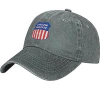 Union Pacific Railroad Denim Trucker Hat Baseball Cap für Herren oder Damen, Cowboy, grau, One size