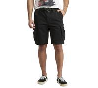 UNIONBAY Herren Survivor Cargohose mit Gürtel, Kurze Passform, große Größen, Schwarz, 52