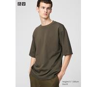Uniqlo - Airism Baumwolle T-shirt (oversized, Rundhals) - Olivgrün - L