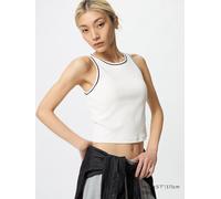 Uniqlo - Bh-top (gerippt, Cropped, Ärmellos) - Weiss - XS