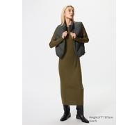 Uniqlo - Merinowollmix Kleid (breitgerippt) - Olivgrün - S