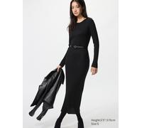 Uniqlo - Merinowollmix Kleid (breitgerippt) - Schwarz - S