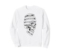 Unique Skull Face Graphic for Goth Women and Men with Brain Sweatshirt
