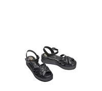 UNISA Damen-Sandalen, Schwarz, EU-Größe, Plateau-Schnalle, Leder, Blockabsatz, 4,5 cm, Komfort