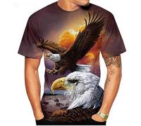 Unisex 3D Druck T Shirt，3D Adler Grafik T-Shirt Sommer Männlich Mode T-Shirt Tops Street Wear T-Shirt Polyester S-6XL (A,4XL)