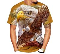 Unisex 3D Druck T Shirt，3D Adler Grafik T-Shirt Sommer Männlich Mode T-Shirt Tops Street Wear T-Shirt Polyester S-6XL (C,XXL)