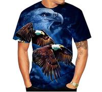 Unisex 3D Druck T Shirt，3D Adler Grafik T-Shirt Sommer Männlich Mode T-Shirt Tops Street Wear T-Shirt Polyester S-6XL (B,3XL)