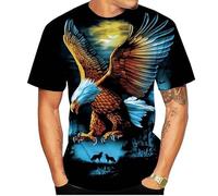 Unisex 3D Druck T Shirt，3D Adler Grafik T-Shirt Sommer Männlich Mode T-Shirt Tops Street Wear T-Shirt Polyester S-6XL (D,L)