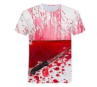 Unisex 3D Druck T Shirt，Unisex Horror Blood Graphic T-Shirt Sommer Lässig Kurzarm Neuheit T-Shirts T-Shirts Tops Street Wear Für Männer Frauen-M