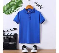Unisex Baby einfarbiges Polohemd aus reiner Baumwolle mit kurzen Ärmeln, dünne Passform, bequemer Preppy-Stil T-Shirt, einfache und elegante Basisklei