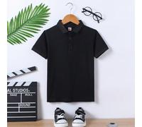 Unisex Baby einfarbiges Polohemd aus reiner Baumwolle mit kurzen Ärmeln, dünne Passform, bequemes Preppy-Stil T-Shirt, einfaches und elegantes Basic-O