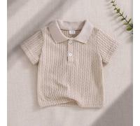 Unisex Baby Jungen Baby Mädchen Outfits Weißes geripptes Polokragen T-Shirt geeignet für Babys zu tragen zu allen Anlässen im Sommer, Weißes All-Match