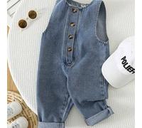 Unisex Baby Lässig Süße Jeans Latzhose, geeignet für Sommer, Frühling, Herbst