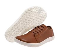 Unisex Breite Barfuss Schuhe Damen Herren Barfußschuhe Leder Minimalistische Outdoor Trail Running Walking Schuhe Barefoot Shoes mit Zero-Drop Solhe Fitness Zehenschuhe