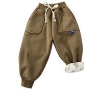 Unisex Cordhose Kinder Winter Thermohose Fleece Thermo Hose Weich Bequem Jogginghose mit Fleecefutter Kuschelhose Winterhose Elastische Taille Sporthose für Mädchen Jungen 1-9 Jahre
