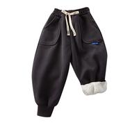 Unisex Cordhose Kinder Winter Thermohose Fleece Thermo Hose Weich Bequem Jogginghose mit Fleecefutter Kuschelhose Winterhose Elastische Taille Sporthose für Mädchen Jungen 1-9 Jahre
