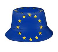 Unisex-Eimerhüte mit Flagge der Europäischen Union, verstaubare Fischerhüte für den Außenbereich, Sommer, Reisen, Wandern, Strand, für Männer und Frauen