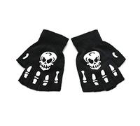 Unisex Halbfinger Fingerlose Outdoor Sport Arbeitshandschuhe Erwachsene Halloween Skelett Totenkopf Halb Finger Handschuhe Leuchtende Winter Fäustlinge