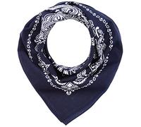 Unisex Halstuch Bandana für Damen und Herren Stirnband, Kopfband, Navy, One Size