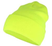 Unisex Hi Vis Beanie Mütze - Neon Gelb Winter Arbeitsmütze für Damen & Herren - Hohe Sichtbarkeit Soft Cuffed Beanie für Laufen, Walking, Radfahren, Bau, Outdoor Sicherheit