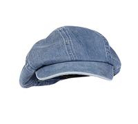 Unisex Japanische Oversize-Denim-Baumwoll-Newsboy-Mütze, Vintage, Unisex, Paperboy, Maler, Baskenmütze, Hell, blau, Einheitsgre
