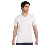 Unisex Jersey Short-Sleeve V-Neck T-Shirt WHITE SLUB L