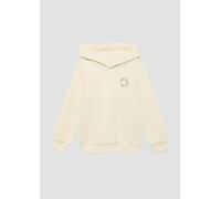 s.Oliver Unisex Kapuzen-Sweatshirt mit Rippbündchen und kleinem Print-Detail helles Sand 128/134