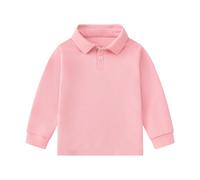 Unisex Kinder Poloshirt Jungen Mädchen Einfarbig Langarm Poloshirts mit Knopfleiste&Polokragen Basic Polo T-Shirt Casual Tops Fashion Klassisch Oberteile Schuluniform Langarmshirt Golf Polo Pullover