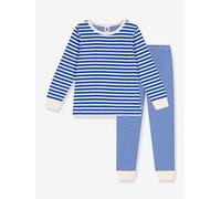 Unisex Kinder Schlafanzug aus dickem Jersey PETIT BATEAU blau Gr. 110