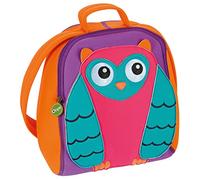 Unisex Kinderrucksack von Oops SA mit Eulen Motiv, ab 18 Monate, (Rucksack mit buntem Motiv, verstellbarer Tragegurt, Material: 100% Polyethylen, Maße: 7,5 x 26,5 x 26,5 cm), Mehrfarbig